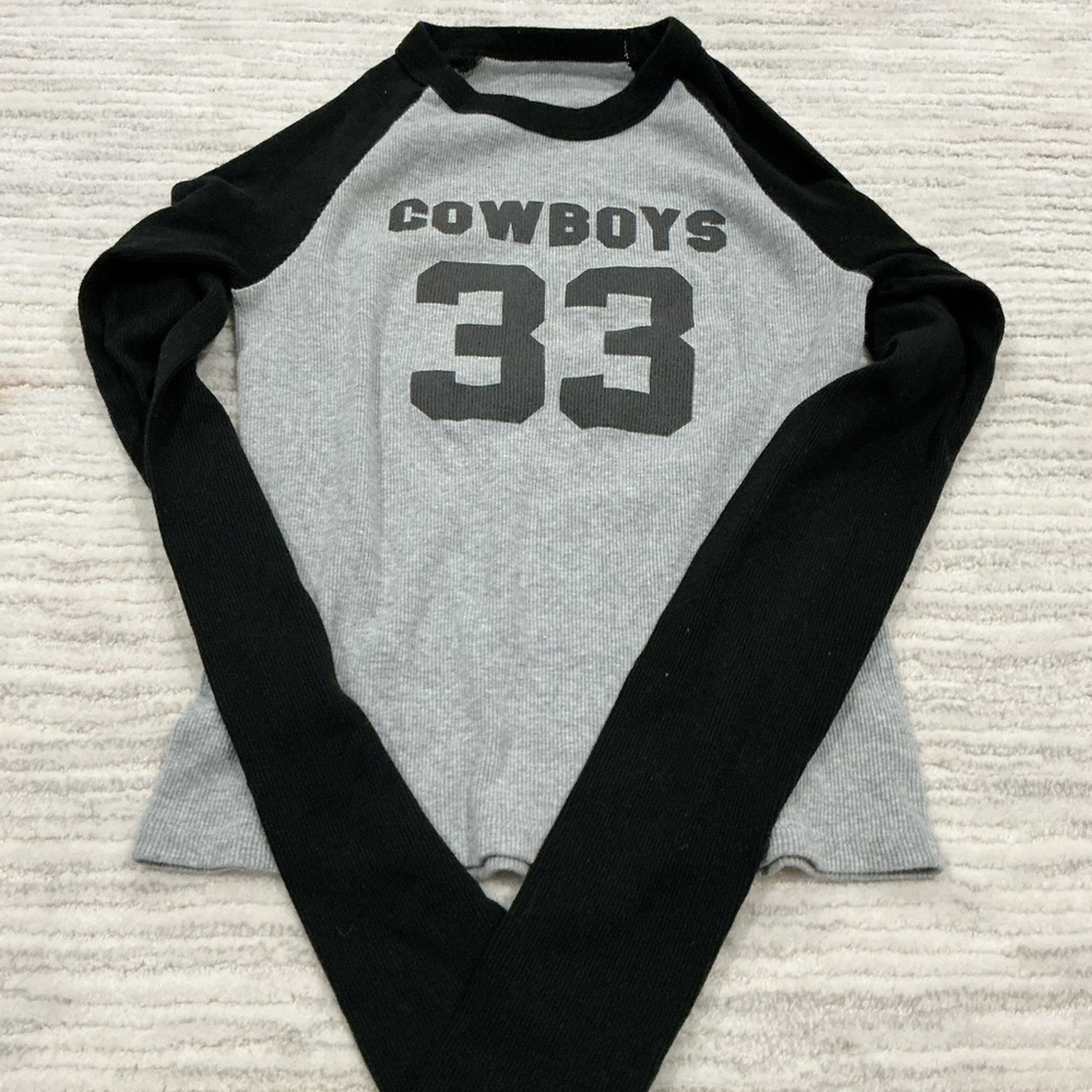 Gray and Black Cowboys 33 Long Sleeve Shirt
